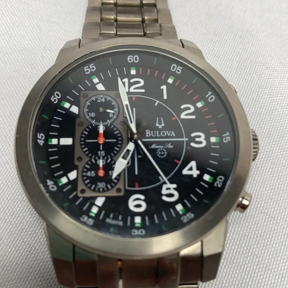 Bulova Marine Star 96A116.                           Black Dial, Titanium - Picture 5 of 5